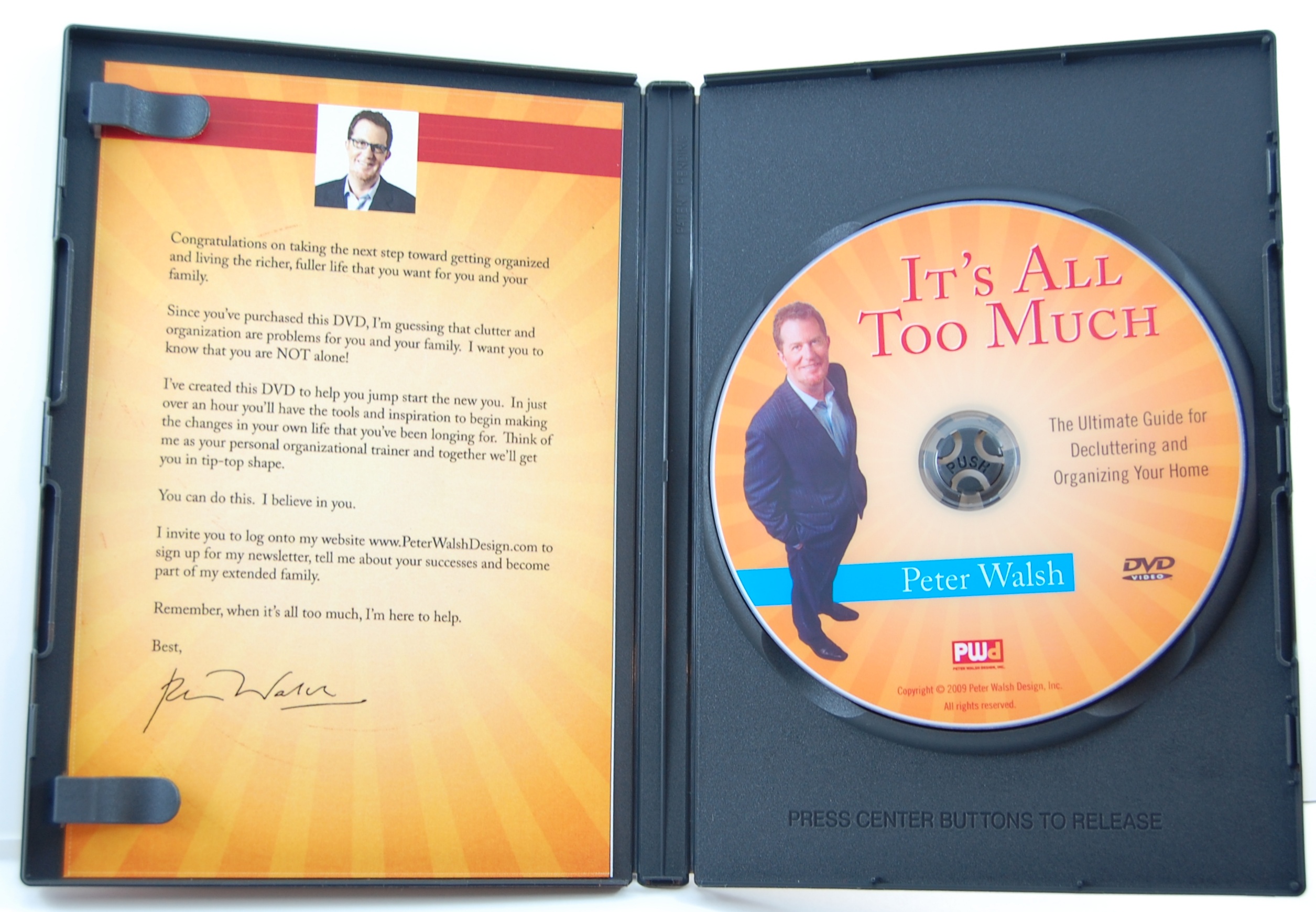 inside DVD case with optional printed insert card.