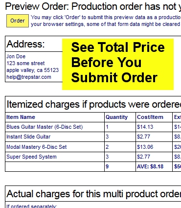 Preview Order Summary for Exact Pricing before you submit the order.