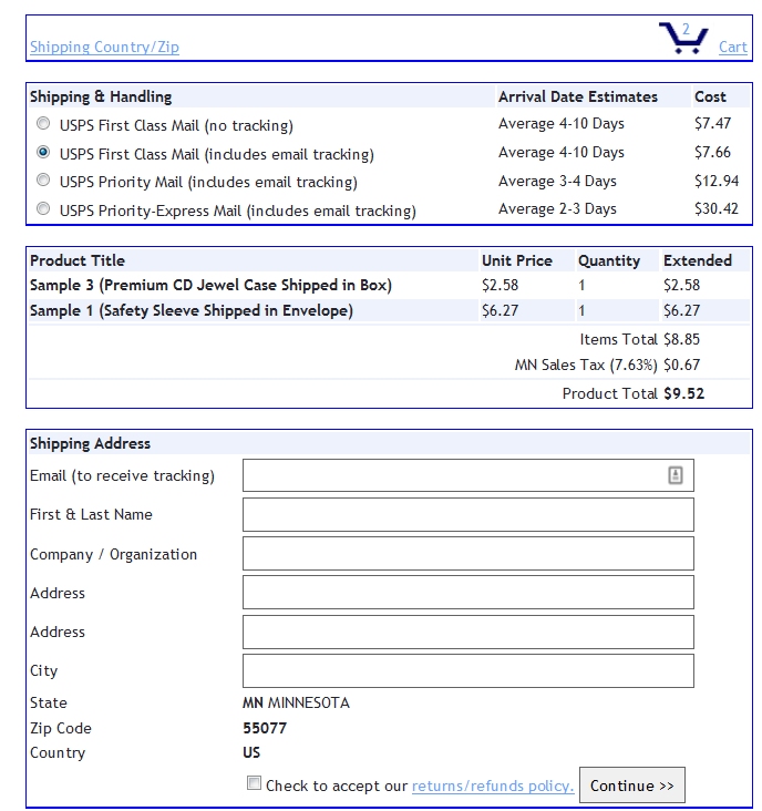 Your customer orders the CD or DVD from the retail order purchase page we provide.